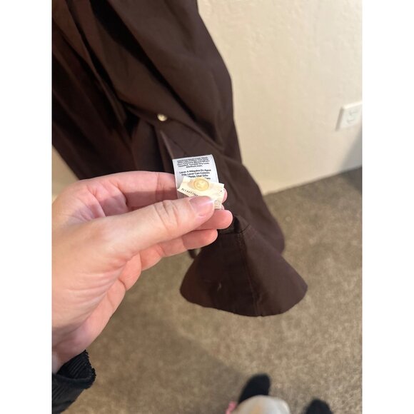 NWT Free Assembly Cotton Plus Size Brown Puffy Sleeved Tiered Midi Dress - Picture 13 of 14